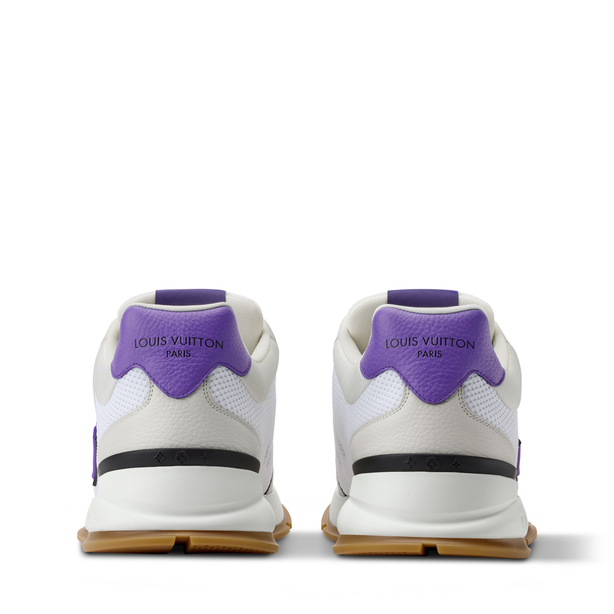 ルイ・ヴィトン スニーカー パープル/ホワイト #54 Louis Vuitton White/Purple Leather and Mesh LV Trainer Sneakers